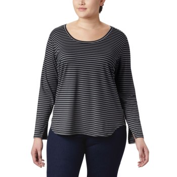 Columbia Firwood Camp Long Sleeve Plus Size, Sudaderas Negros Rayas Para Mujer | 523694-IBO